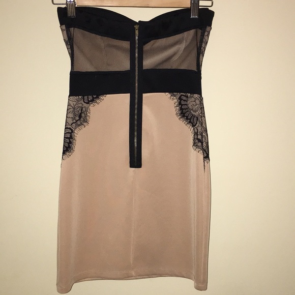 tan and black dress - Picture 2 of 3